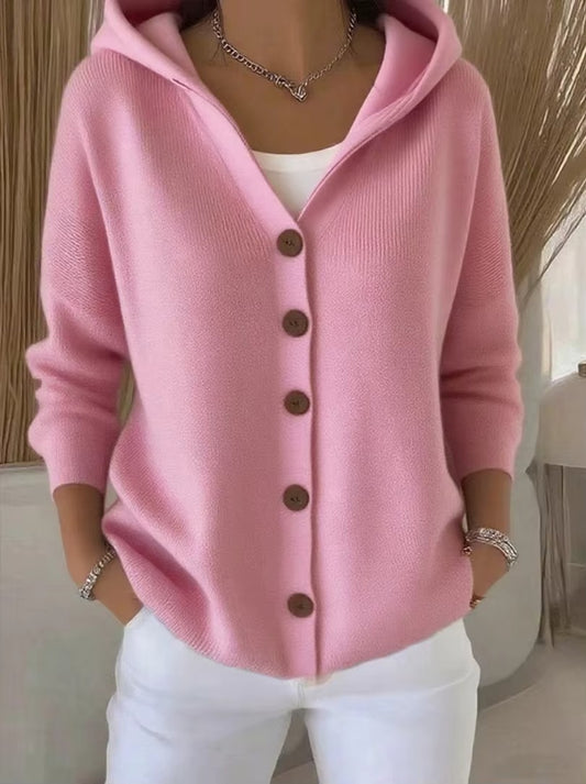 Cardigan da donna 🧥 casual  a maniche lunghe in cotone tinta unica